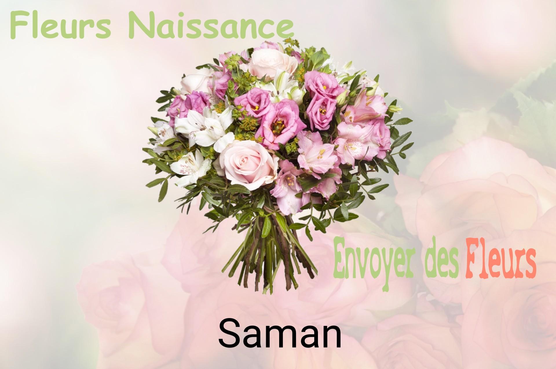 Bouquet de fleurs de naissance livré à Saman